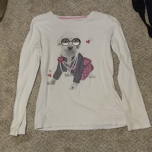 A Ciroo white with a dog XL t-shirt